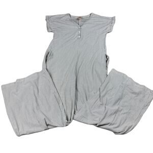 SMASH + TESS‎ Tan White Striped Pull On Jumpsuit Women's Size Large